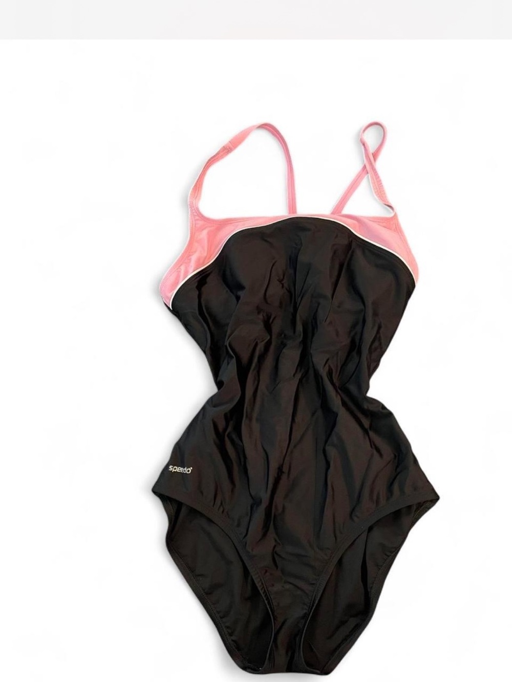 90’s Speedo Women's Black & Pink One-Piece Swimsuit